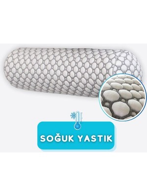 Dalisa Iceberg Silindir Soğuk Yastık, Oeko-Tex Sertifikalı Çok Amaçlı Destek Yastığı, 3D Örme Boyun Rulosu