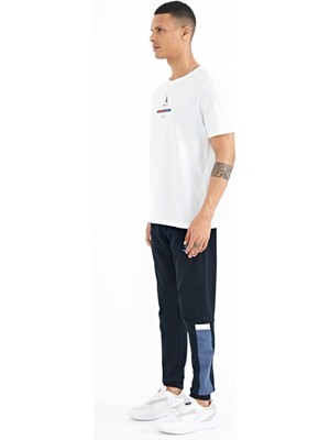 Tommy Life Lacivert Fermuar Cep Detaylı Paça Nakışlı Standart Kalıp Erkek Jogger Eşofman Alt - 84962