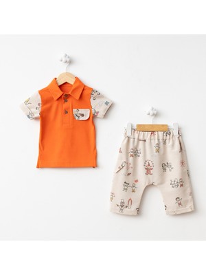 For My Baby Baby Fou Çadır Baskı Polo Yaka Tshirt Takım