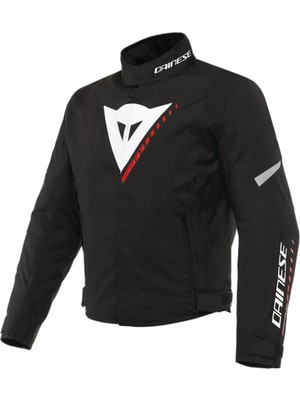 Dainese Veloce Black White Lava Red D-Dry Su Geçirmez Motosiklet Mont 50 Beden Üç Mevsimlik