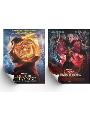 NOKEM 2li Set Doctor Strange Posterleri & Setli Doctor Strange Afişleri & Marvel Posterleri Mlknkm1