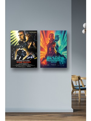 NOKEM 2'li Set Blade Runner Posterleri & Setli Blade Runner Afişleri & Film Posterleri Dfknkm1