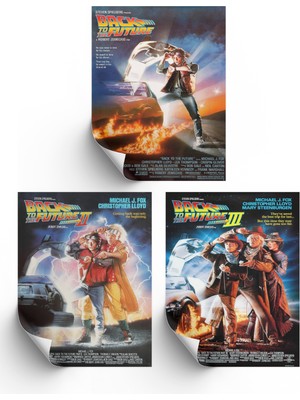 NOKEM 3'lü Set Geleceğe Dönüş Posterleri & Back To The Future Posterleri & Film Posterleri Dfknkm1