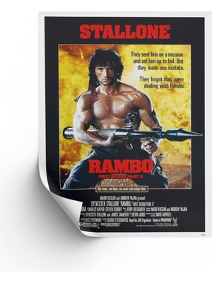 NOKEM Rambo Posteri & Rambo ilk Kan 2 Posteri & Rambo First Blood 2 Posteri & Film Posteri Dfknkm1