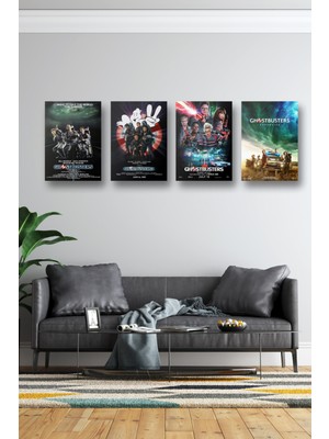 NOKEM 4lü Set Ghostbusters Posterleri & Setli Hayalet Avcıları Posterleri & Film Posterleri Dfknkm1