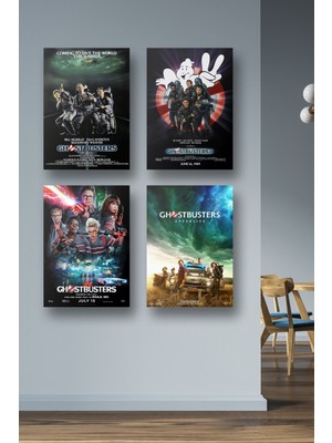 NOKEM 4lü Set Ghostbusters Posterleri & Setli Hayalet Avcıları Posterleri & Film Posterleri Dfknkm1