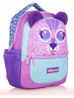 Kaukko Kids Sevimli Aslan Mor Kız Çocuk Okul Sırt Çantası
