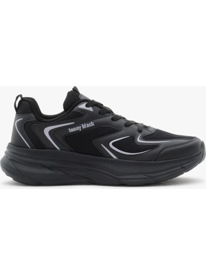 Tonny Black Unisex Siyah Nefes Alabilen Kumaş Faylon Taban Bağcıklı Spor Ayakkabı