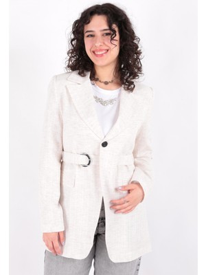 Aynaz AYNAZ-14539 Kadin Kemerli Blazer Ceket