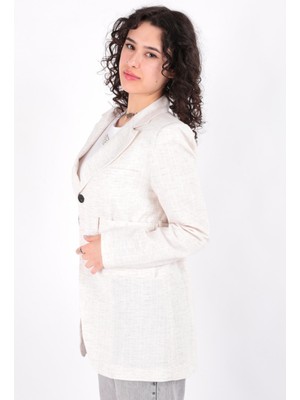 Aynaz AYNAZ-14539 Kadin Kemerli Blazer Ceket