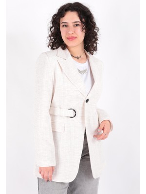 Aynaz AYNAZ-14539 Kadin Kemerli Blazer Ceket