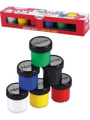 Artlantis Akrilik Boya 6 Renk 25 ml 1 Paket Fatih Akrilik Boya Seti 6 Lı Su Bazlı Şişe Içerisinde Okul Resim Sınıf