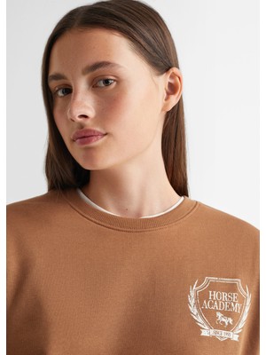 Mango Baskılı Mesajlı Sweatshirt