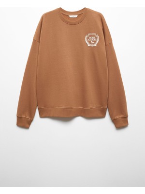 Mango Baskılı Mesajlı Sweatshirt