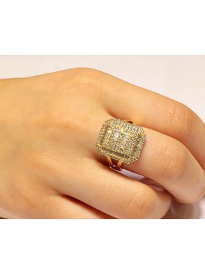 Güler Kuyumculuk 14 Ayar Altın Baget Taşlı Yüzük