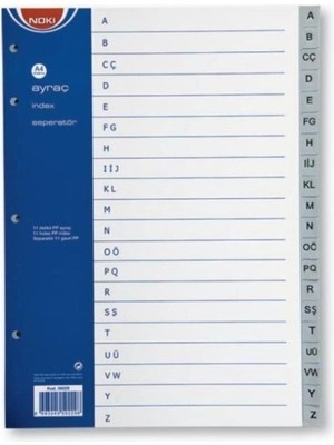 Noki Ayraç Pp A-Z Türkçe Harf