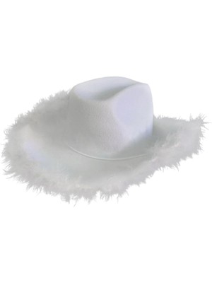 Easra Western Feather Cowboy Cowgirl Hat, Color, Fedora Caps For Party Feather Pure (Yurt Dışından)