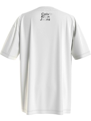 Calvin Klein Beyaz Kız Çocuk T-Shirt Gradıent Lg Mesh Rlx Ss T-Shırt