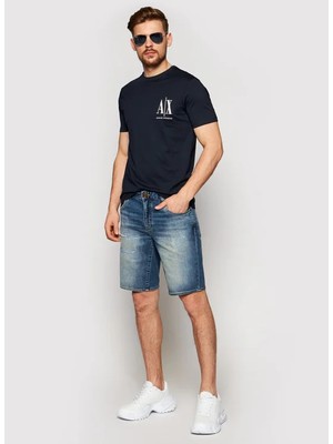 Armani Exchange Bisiklet Yaka Baskılı Lacivert Erkek T-Shirt 8nztph ZJH4Z 1510