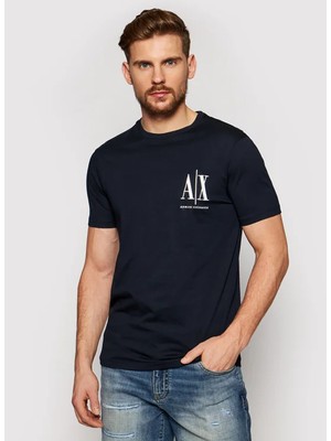 Armani Exchange Bisiklet Yaka Baskılı Lacivert Erkek T-Shirt 8nztph ZJH4Z 1510