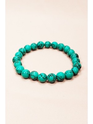 Mbb E-Ticaret Turkuaz Doğal Taş Bileklik Kutulu