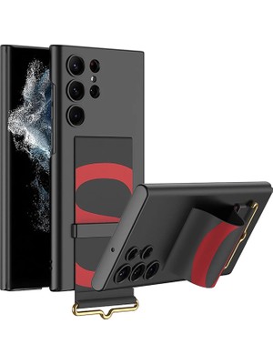 CoverZone  Samsung Galaxy S24  ile Uyumlu Deri Parmak Tutuculu Stand Olabilen Kamera Koruma Çıkıntı Yükselti Magsafe ile Uyumlu Askı Kayış Askılı Ince Sert Rubber Kılıf