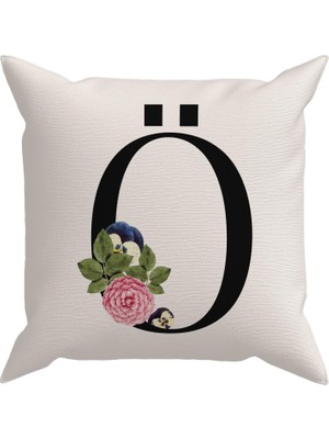 Evdek Flowered Harf (Ö) Kırlent Kılıf