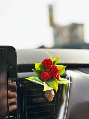 Plantarrium Design Oto Aksesuar/koku-Mini Hasır Buket Gül Dalı