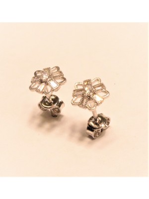 Güler Kuyumculuk Beyaz Altın Yıldız Küpe