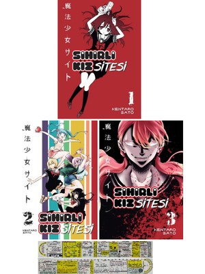 Sihirli Kız Sitesi 1. - 2. - 3. Ciltler Manga Seti - Kent + Matematik Öğreten Cetvel