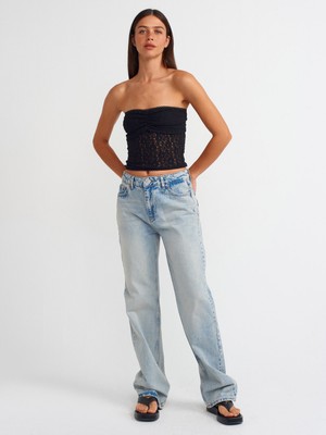 Dilvin 71512 Kar Yıkama Straight Denim Pantolon-Tint