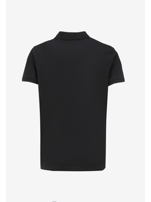 Fabrika Düz Siyah Erkek Polo T-Shirt F4SM-TST 0944