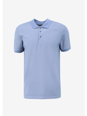 Fabrika Düz Indigo Erkek Polo T-Shirt F4SM-TST 0942