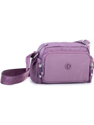 Nas Bag Kadın Spor Çok Gözlü Su Geçirmez Hafif Mini Çanta Mor  ( 22X16 cm )