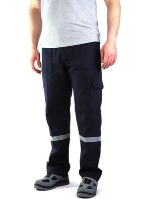 Melzo Home Melzohome 16-12 Gabardin Komando Cepli Iş Pantolonu Reflektörlü - Yazlık-Lacivert