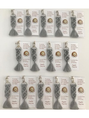 Macramelina El Örmesi Makrome Anahtarlık Düğün Kına Söz Sünnet Nişan Için Hediyelik-10 ADET