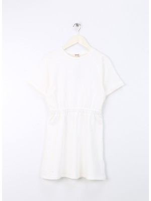 Koton Düz Ekru Kadın Diz Üstü Elbise 4SKG80136AK