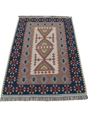 Zehra Abla Halı Vintage El Dokuma Otantik Pastel Balıkesir Yün Kilim 5027