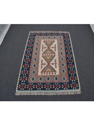 Zehra Abla Halı Vintage El Dokuma Otantik Pastel Balıkesir Yün Kilim 5027