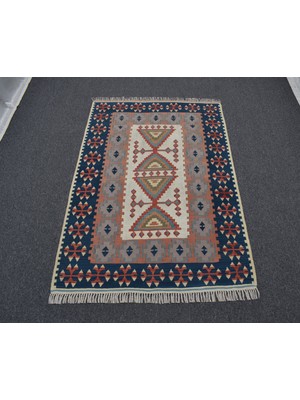 Zehra Abla Halı Vintage El Dokuma Otantik Pastel Balıkesir Yün Kilim 5027