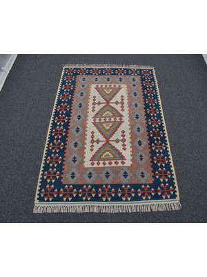 Zehra Abla Halı Vintage El Dokuma Otantik Pastel Balıkesir Yün Kilim 5027