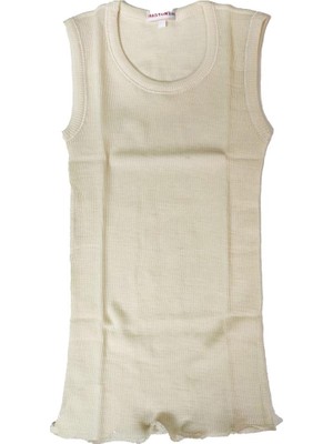 Hasyün Kız Çocuk Atlet Ekru Renk Doğal Yün ile Yazlık Kullanım İçin Rahat ve Hijyenik