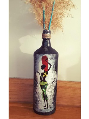 Himarry El Yapımı Dekoratif Vazo Afrikalı Kadın Figür