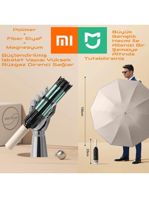 Xiaomi Mijia Tam Otomatik Refleks (UDF99+ Güneş / Yağmur)  Hafif Fiber Iskeletli Şemsiye