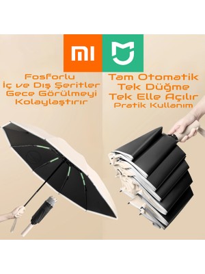 Xiaomi Mijia Tam Otomatik Refleks (UDF99+ Güneş / Yağmur)  Hafif Fiber Iskeletli Şemsiye