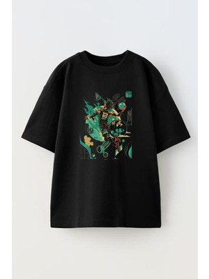 Nmg Tekstil Unisex Siyah Oversize Pamuk Top Oynayan Adam Karnaval Dünya Kupası Baskılı Örme T-Shirt