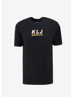 Karl Lagerfeld Siyah Erkek T-Shirt 240D1701_KLJ Regular Sslv Skate Tee
