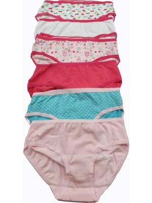 Öztaş 4723 6'lı Kız Baskılı Likralı Slip Külot