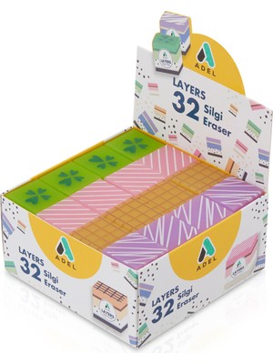 Adel Layers Silgi 32LI Set 10 Takım Renkli Desenli
