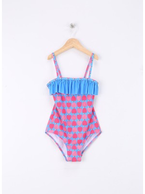 Slipstop Pembe - Mavi Kız Çocuk Mayo SM2411000104